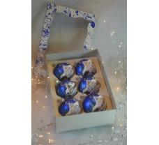 Kerstballen 6x6 cm blauw